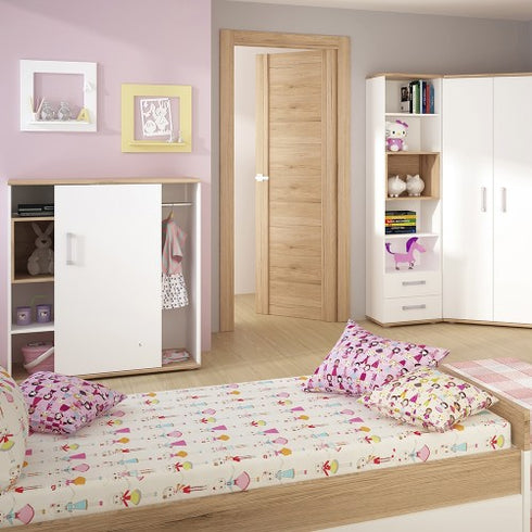 4KIDS Single bed with under drawer with opalino handles